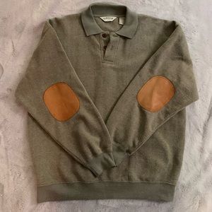 Orvis Mens Pullover with Leather Elbow Patch Size Large